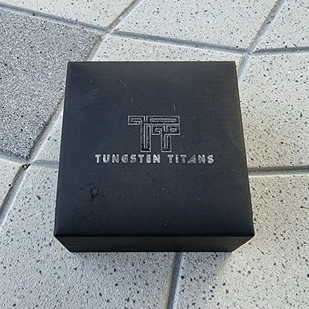 Tungsten Titans Gunmetal Grey Rose Gold Plated German Glass Ring